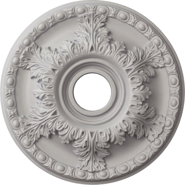 Ekena Millwork Granada Ceiling Medallion (Fits Canopies up to 6 5/8"), 18"OD x 3 1/2"ID x 2 1/2"P, Ultra Pure White CM18GAUWF - main